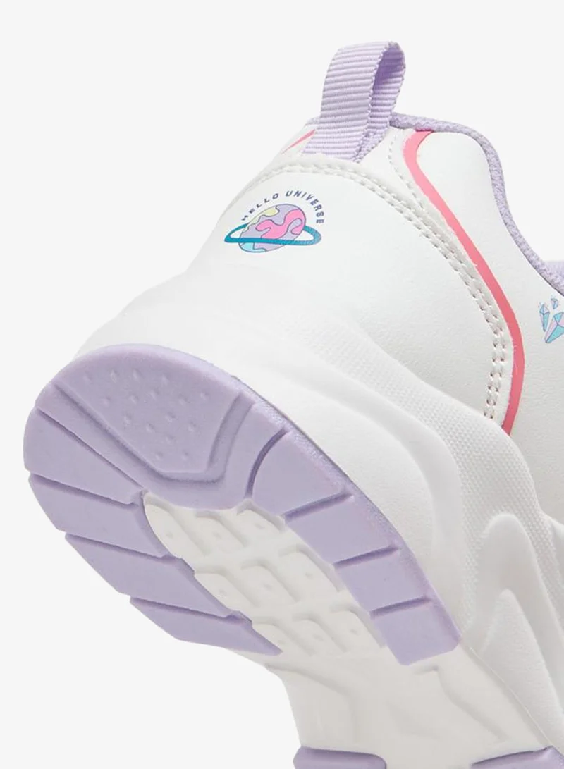 Disney WHITE Stitch Print Sneakers With Hook And Loop Closure for Women | Best Price UAE