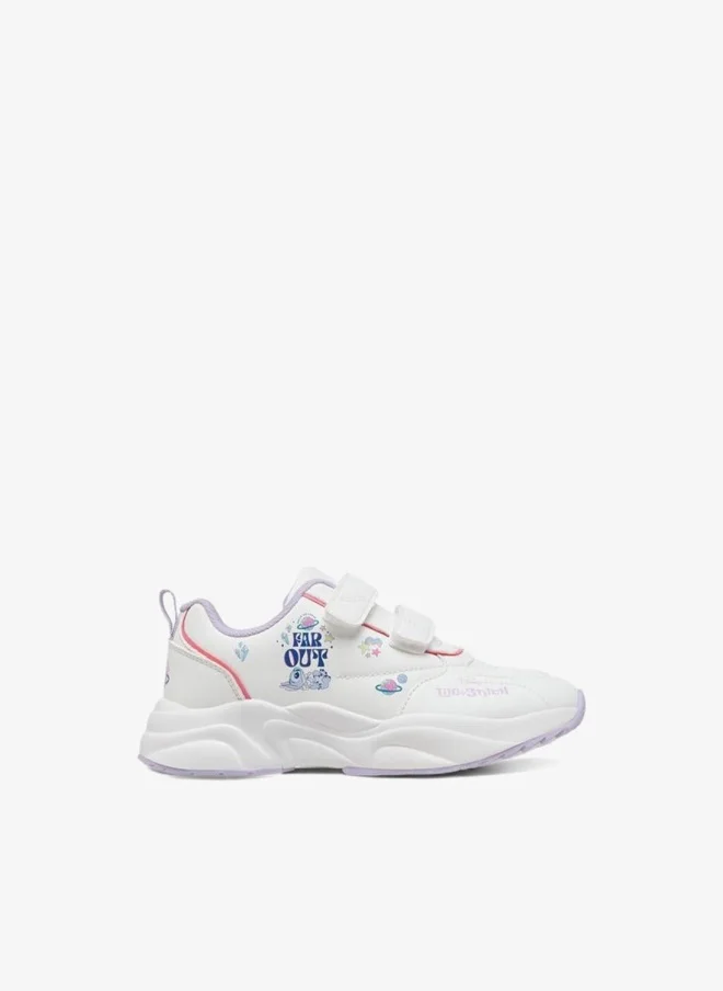 Disney Stitch Print Sneakers With Hook And Loop Closure