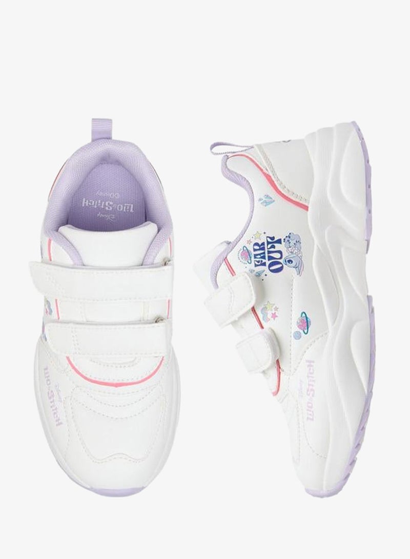 Disney Stitch Print Sneakers With Hook And Loop Closure - Image 3