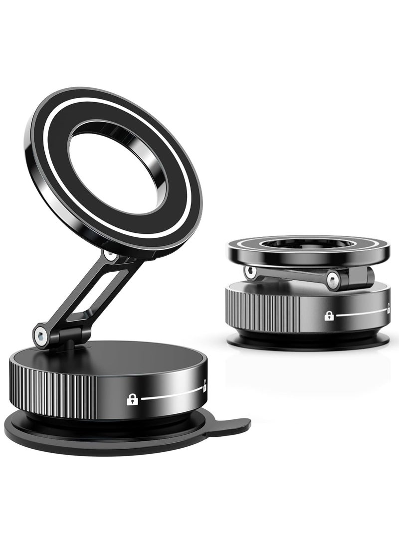 ZAVVY Vacuum Magnetic Suction Cup Phone Mount 360° Rotation Base HandsFree Adjustable Magnetic Car Phone Holder Magnetic Phone Holder Suitable for Car/Gym/Mirror/Smooth Surface - Image 1