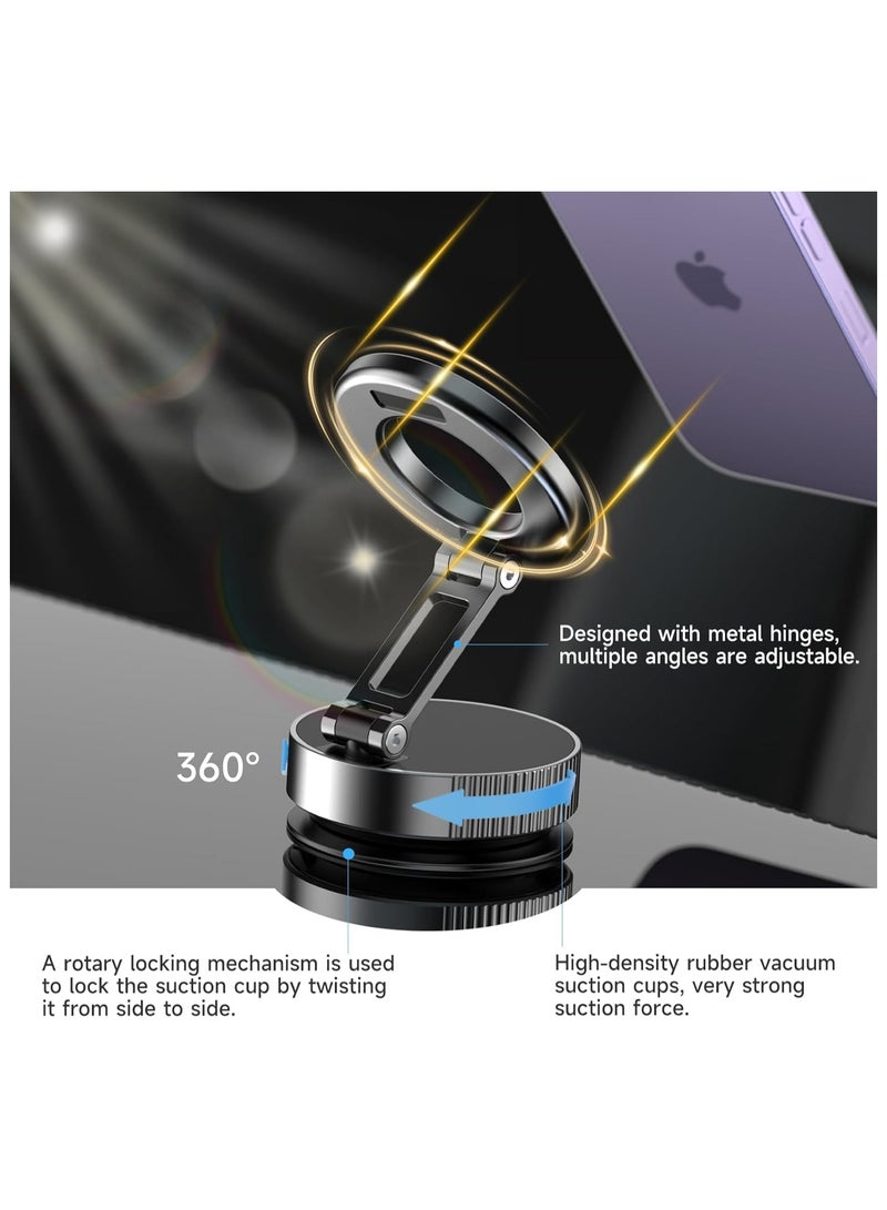 ZAVVY Vacuum Magnetic Suction Cup Phone Mount 360° Rotation Base HandsFree Adjustable Magnetic Car Phone Holder Magnetic Phone Holder Suitable for Car/Gym/Mirror/Smooth Surface - Image 3