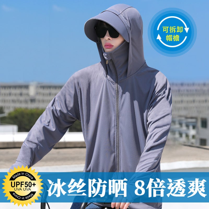 Yu Wei Men's Summer Sun Protection Jacket - Breathable, Quick-Drying, Loose Fit with Detachable  Hood - Image 5