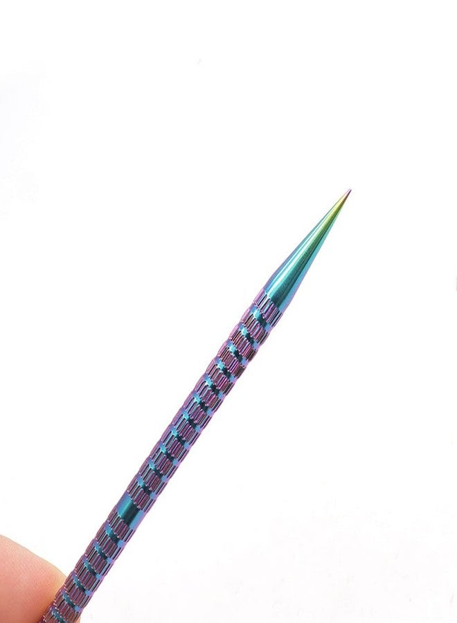 Teensery 2 Pcs Holographic Stainless Steel Sticks Double Sided Nail Art and Cuticle Pusher Remover Manicure Pedicure Tool - Image 3