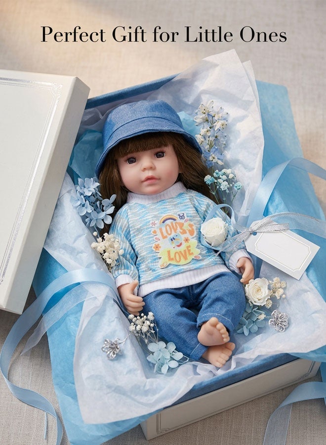 Cute Silicone Doll Mimicking a Real Playmate，Lifelike 30cm Reborn Baby Doll, Soft Silicone Vinyl Baby Girl Doll with Cute Hat  Outfit, Best Gift for Kids, Pretend Play Toy for  Children - Image 5