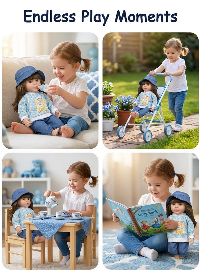 Cute Silicone Doll Mimicking a Real Playmate，Lifelike 30cm Reborn Baby Doll, Soft Silicone Vinyl Baby Girl Doll with Cute Hat  Outfit, Best Gift for Kids, Pretend Play Toy for  Children - Image 2