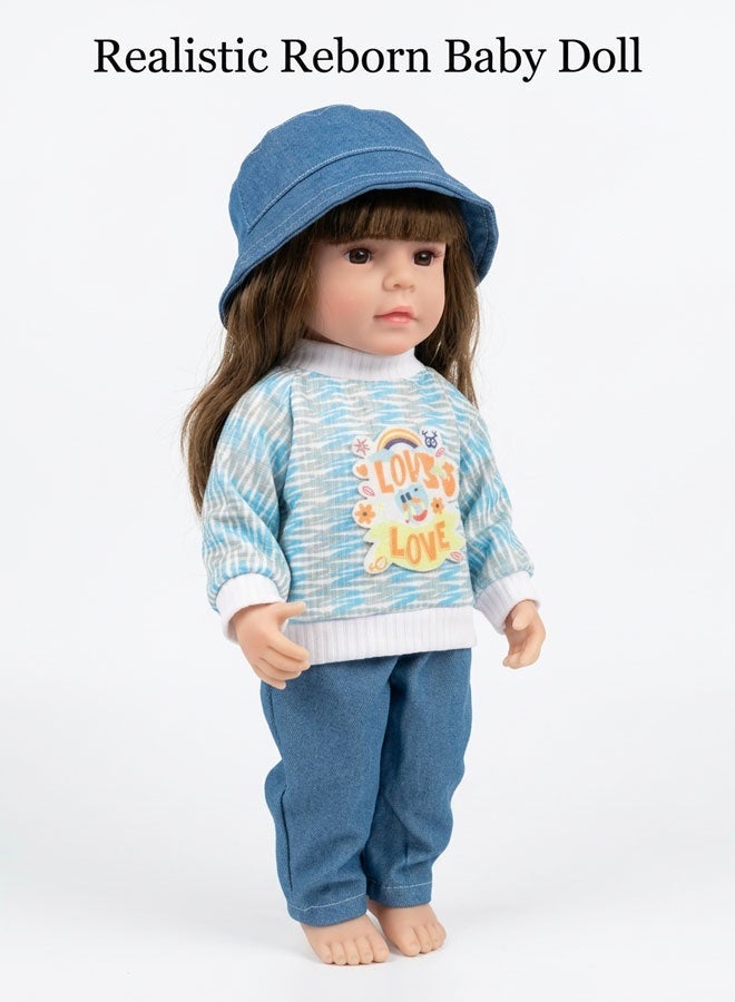 Cute Silicone Doll Mimicking a Real Playmate，Lifelike 30cm Reborn Baby Doll, Soft Silicone Vinyl Baby Girl Doll with Cute Hat  Outfit, Best Gift for Kids, Pretend Play Toy for  Children - Image 1