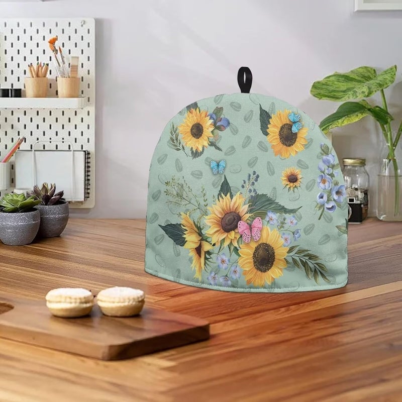 Tea Cozy for Teapot Insulated Sunflower Tea Cup Insulation Pad Teapot Cozy Tea Cozies Double Insulated Keep Tea Warm Tea Pot Cozies Teapot Dust-Proof Cover Tea Pot Cover for Keeping Warm - Image 4