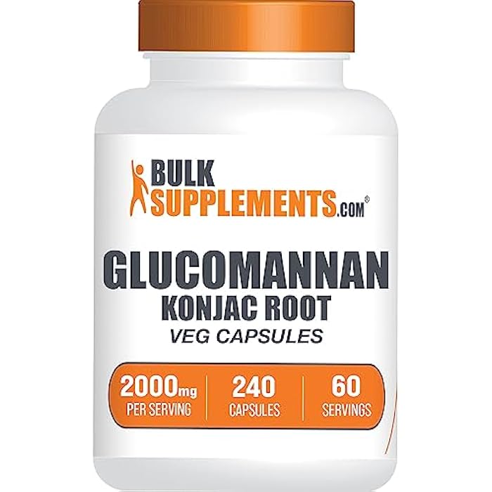 BulkSupplements.com Glucomannan Capsules - as Konjac Root Extract, Glucomannan Supplements, Herbal Supplement - Gluten Free, 4 Capsules per Serving, 240 Count (Pack of 1) - Image 1