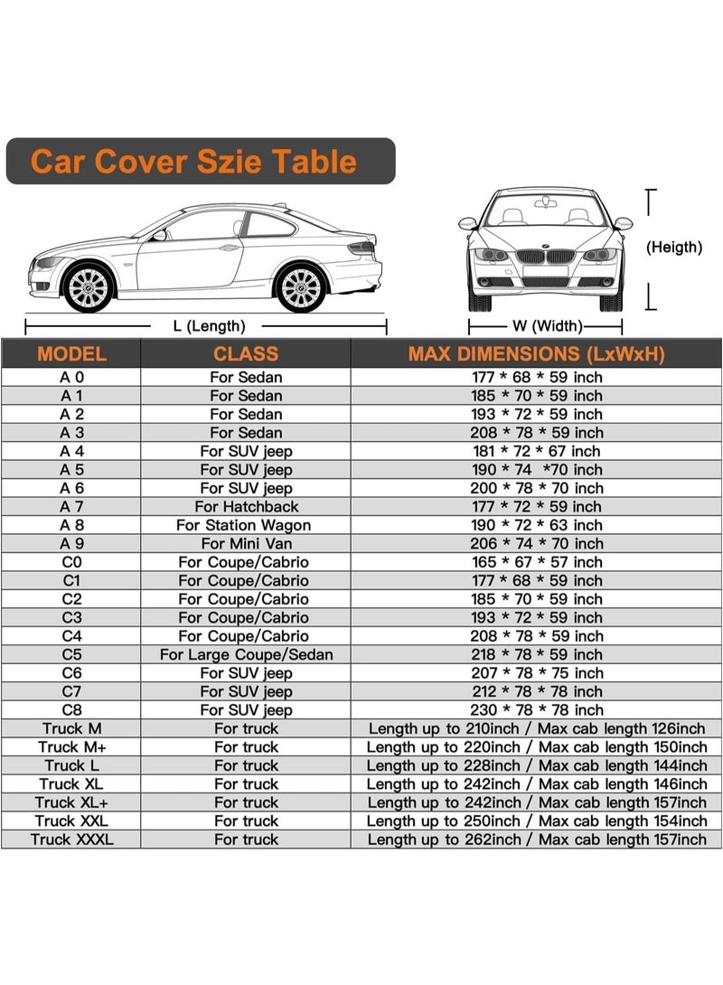 6 Layers Car Cover, Waterproof All Weather with Zipper, Universal Fit for Sedan (186"-193") - Image 2