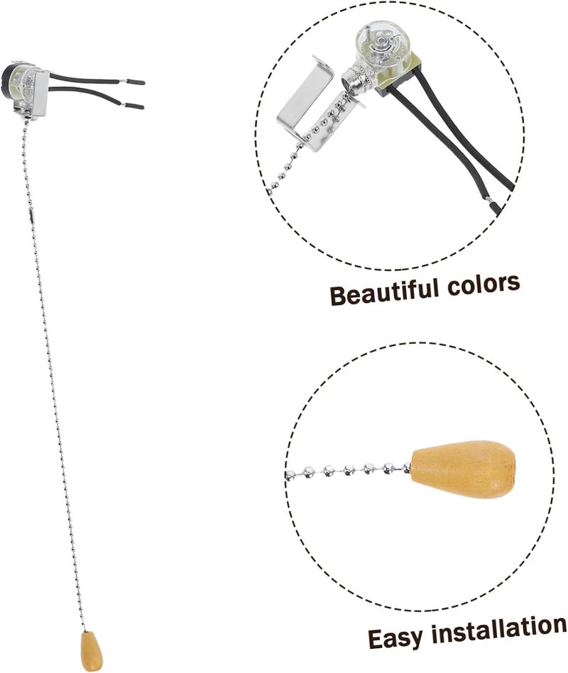 Healifty Light Pull Cord Handle Replacement for Pull Cord Wall Lights Easy Operation and Design - Image 3