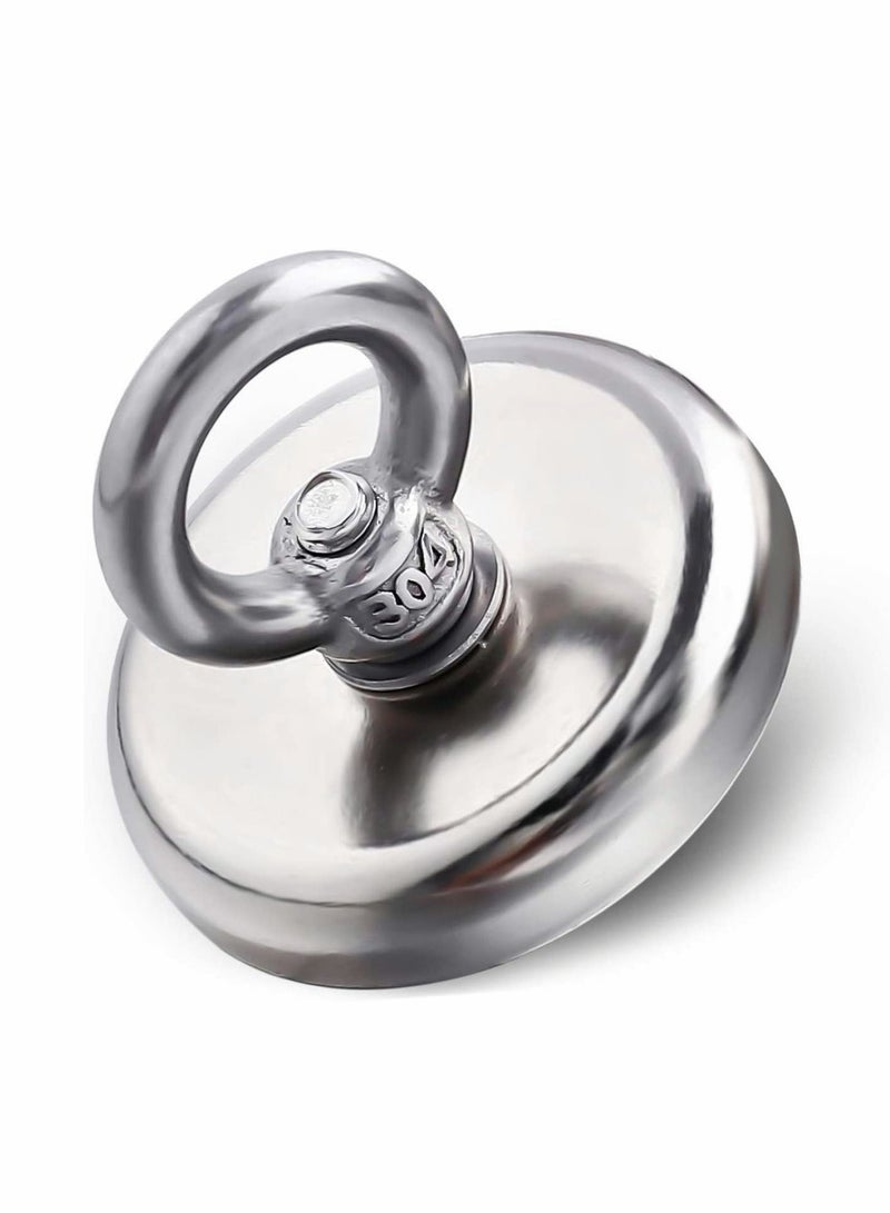 Super Strong Neodymium Fishing Magnets, 88lbs Pulling Force Rare Earth Magnet with Countersunk Hole Eyebolt, Dia 1.26 inch for Retrieving in River and Magnetic Fishing, 5 Pcs - Image 2