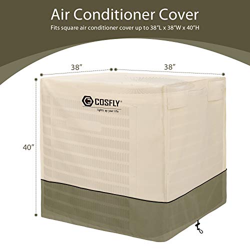 COSFLY Air Conditioner Cover for Outside Units-Durable AC Cover Water Resistant Fabric Windproof Design -Square Fits up to 38 x 38 x 40 inches - Image 2