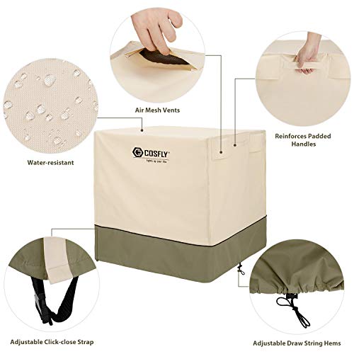 COSFLY Air Conditioner Cover for Outside Units-Durable AC Cover Water Resistant Fabric Windproof Design -Square Fits up to 38 x 38 x 40 inches - Image 3