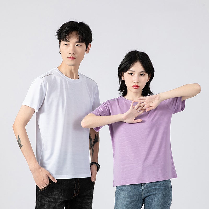 Couple Style Women'S Men'S Short-Sleeved Ice Silk T-Shirt T-Shirt Breathable Shirt Sportswear - Image 3