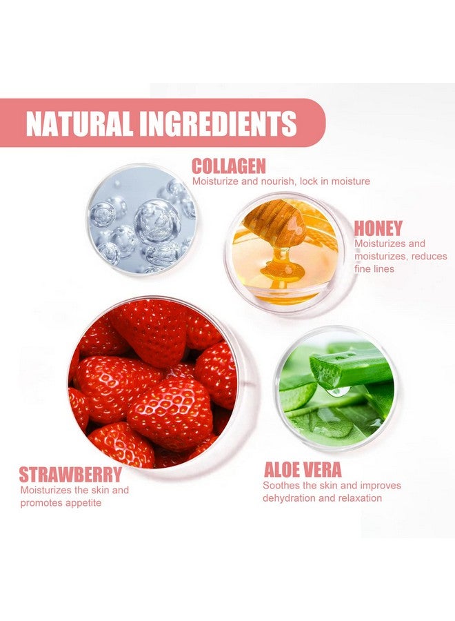 JISKG 2 Pcs Bee Lip Balm Honey Pot Honey & Strawberry Moisturizing Lip Mask Reduces Lip Lines And Exfoliator Prevention Dry & Cracked Lip. (Honey & Strawberry) - Image 5