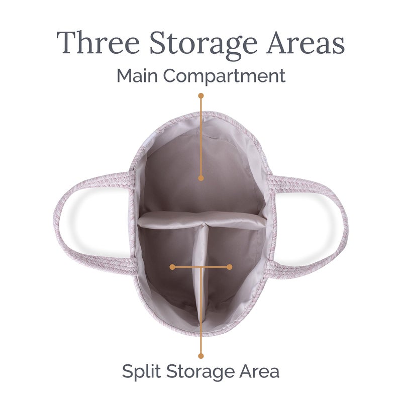 Natemia منظم حفاضات ناتيميا - مقبض حبال محمول و 3 حجرات لمنتجات الأطفال - سلة تخزين لأساسيات حديثي الولادة - تناسب مضخة الثدي سبكترا والإكسسوارات - ضرورة في قائمة الهدايا (بيج) - Image 2
