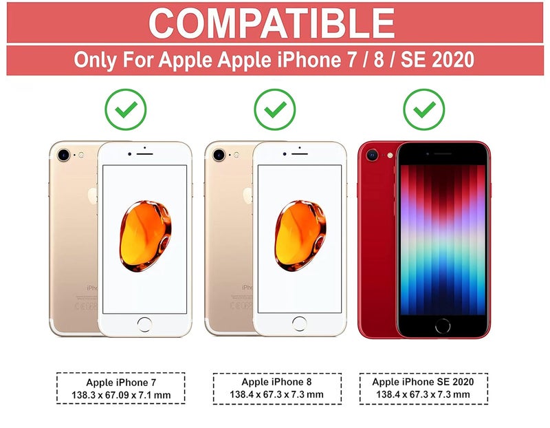 ZAPCASE غطاء خلفي لجهاز آيفون 7/8 / SE 2020 | متوافق مع غطاء خلفي لجهاز آيفون 7/8 / SE 2020 | غطاء شفاف مع حماية الكاميرا | (TPU + PC | أسود غير لامع) - Image 2