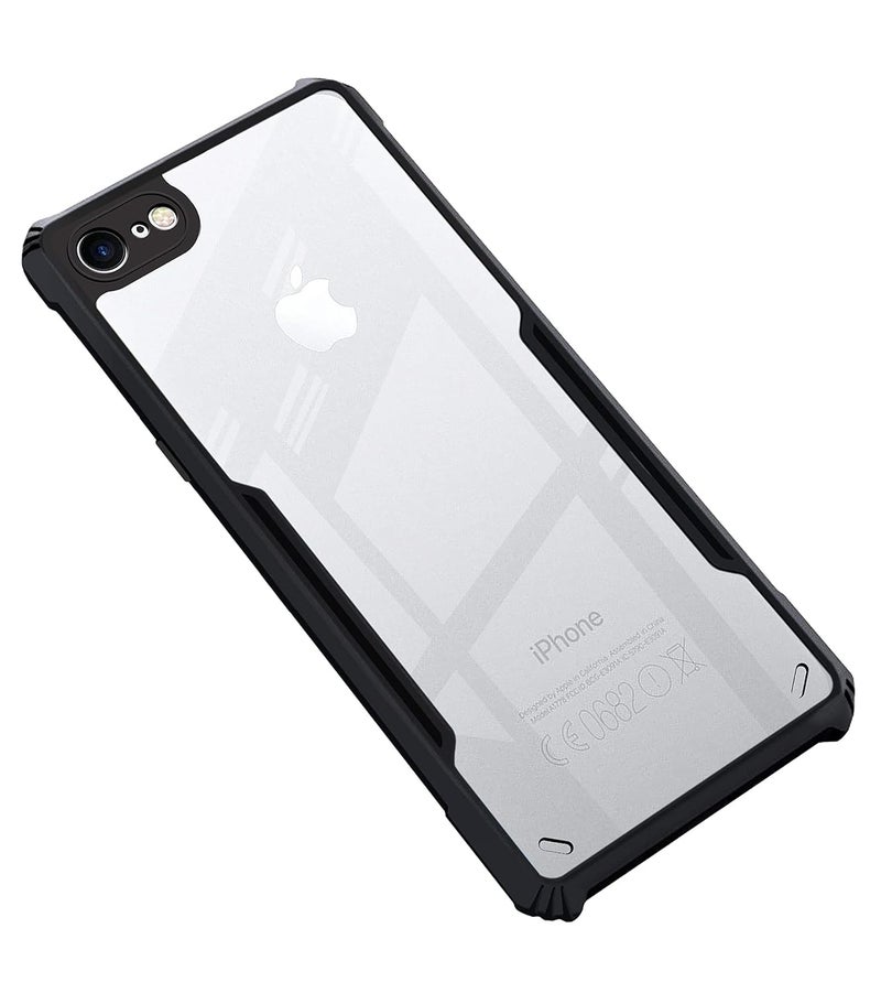 ZAPCASE غطاء خلفي لجهاز آيفون 7/8 / SE 2020 | متوافق مع غطاء خلفي لجهاز آيفون 7/8 / SE 2020 | غطاء شفاف مع حماية الكاميرا | (TPU + PC | أسود غير لامع) - Image 1