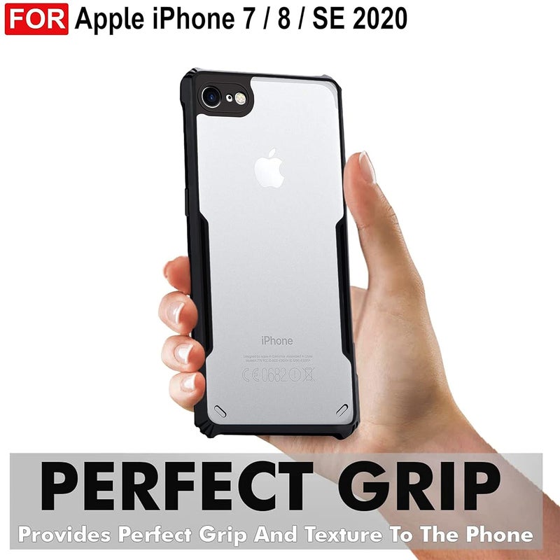 ZAPCASE غطاء خلفي لجهاز آيفون 7/8 / SE 2020 | متوافق مع غطاء خلفي لجهاز آيفون 7/8 / SE 2020 | غطاء شفاف مع حماية الكاميرا | (TPU + PC | أسود غير لامع) - Image 3