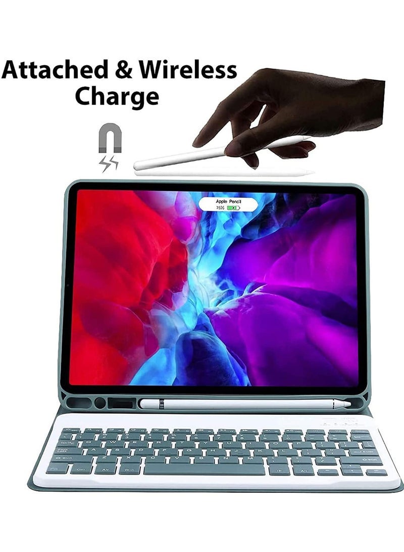 كابتن تيك جراب لوحة مفاتيح iPad Pro 11 2022 2021 2020 2018 غطاء رفيع خفيف الوزن مع لوحة مفاتيح لاسلكية قابلة للفصل مغناطيسيًا لجهاز iPad Pro 11 بوصة 4th 3rd 2nd Gen - Image 5