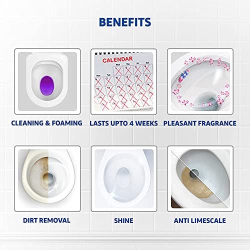 Harpic Power Fresh 6 Toilet Cleaner Rim Block, Marine Splash - 35 g | Cleans & Freshens Upto 4 Weeks - Image 2