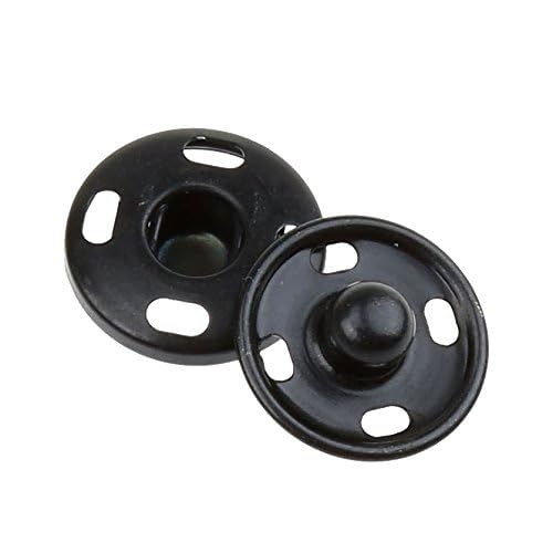 COTOWIN Sew-On Snaps,Black Press Buttons,Pack of 10,15mm - Image 2