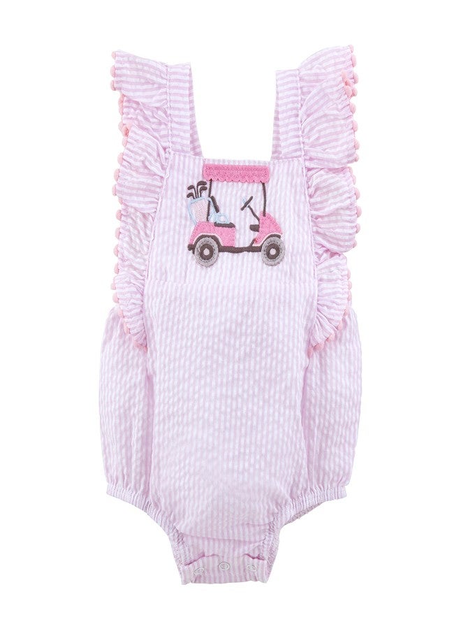 mud pie Mud-Pie Baby Girl Golf Cart Bubble, Pink, 3-6M - Image 1