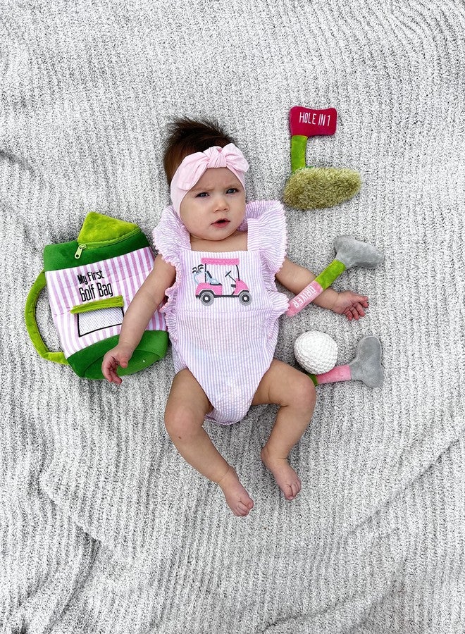 mud pie Mud-Pie Baby Girl Golf Cart Bubble, Pink, 3-6M - Image 5