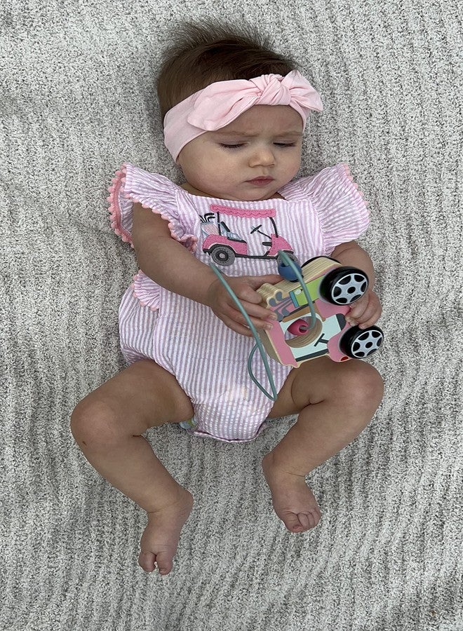 mud pie Mud-Pie Baby Girl Golf Cart Bubble, Pink, 3-6M - Image 3