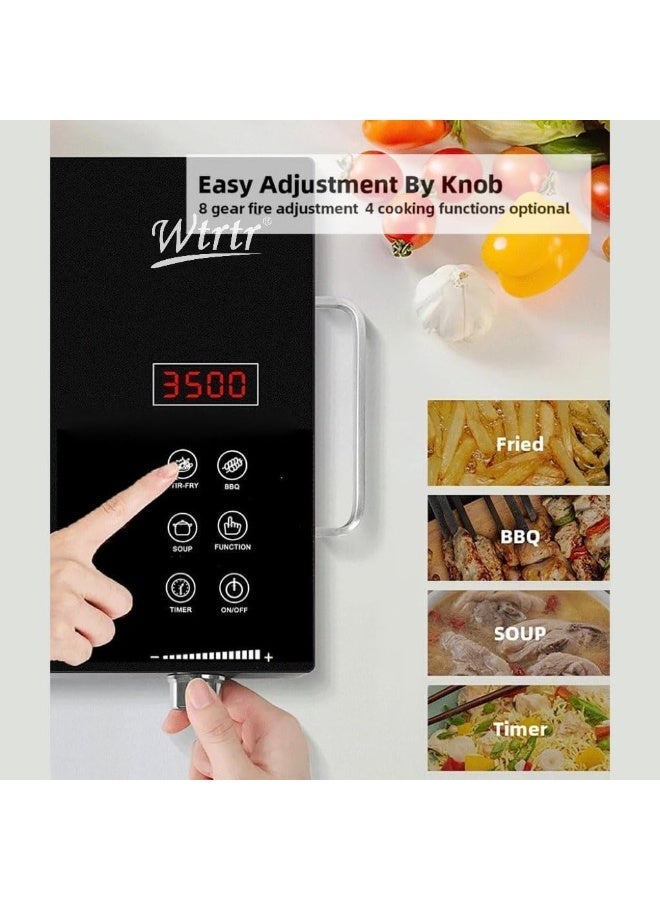 وترتر موقد حثي Wtrtr، لطهي الشاي بالأشعة تحت الحمراء، موقد إلكتروني ذكي مكتبي، WTR-709-أسود - Image 2