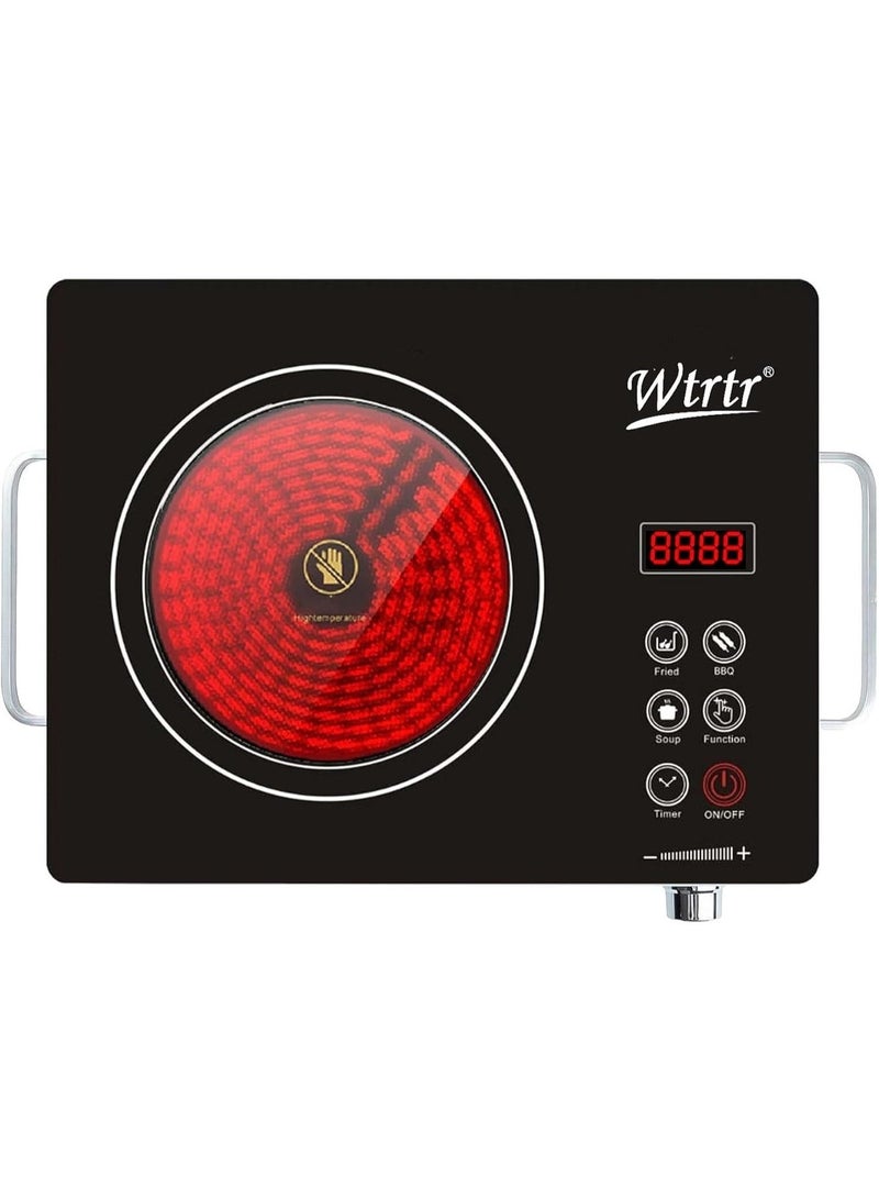 وترتر موقد حثي Wtrtr، لطهي الشاي بالأشعة تحت الحمراء، موقد إلكتروني ذكي مكتبي، WTR-709-أسود - Image 1