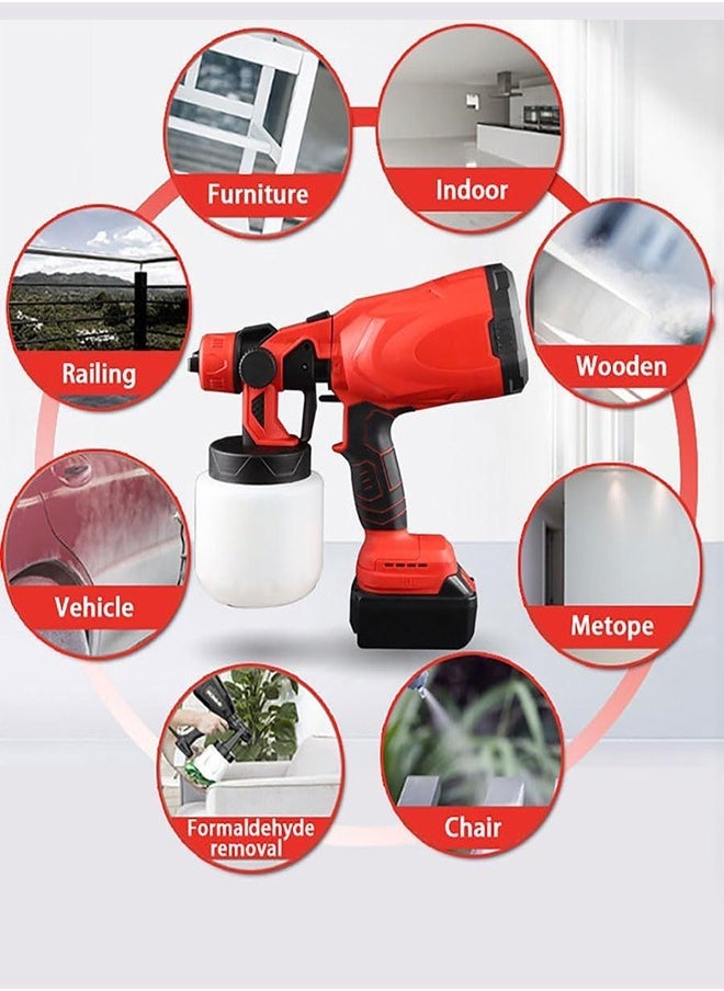 Denx Electric Spray Gun 21V Handheld Adjustable Size Multifunctional High Pressure Paint Sprayer 800Ml Large Capacity | 38000 Rpm | Spraying Distance 100-200 Cm  - Image 5