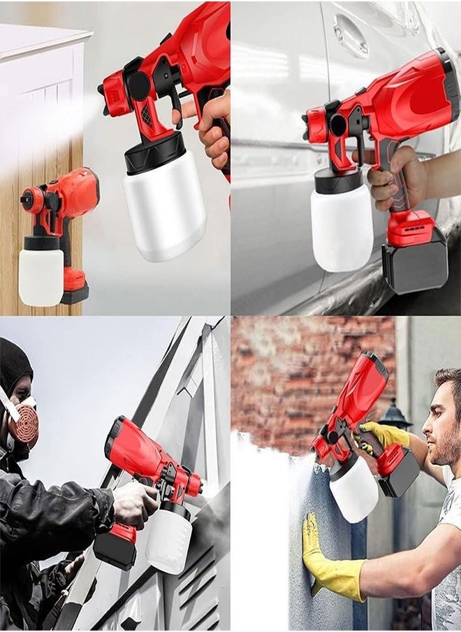 Denx Electric Spray Gun 21V Handheld Adjustable Size Multifunctional High Pressure Paint Sprayer 800Ml Large Capacity | 38000 Rpm | Spraying Distance 100-200 Cm  - Image 4
