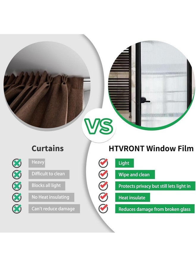 HOME13 Window Privacy Film 3D Decorative Fluted Window Glass Film Privacy Window Film for Bathroom, Reusable Vinyl Frosted Film (Fluted Glass Film, 24x80-Inches) - Image 5