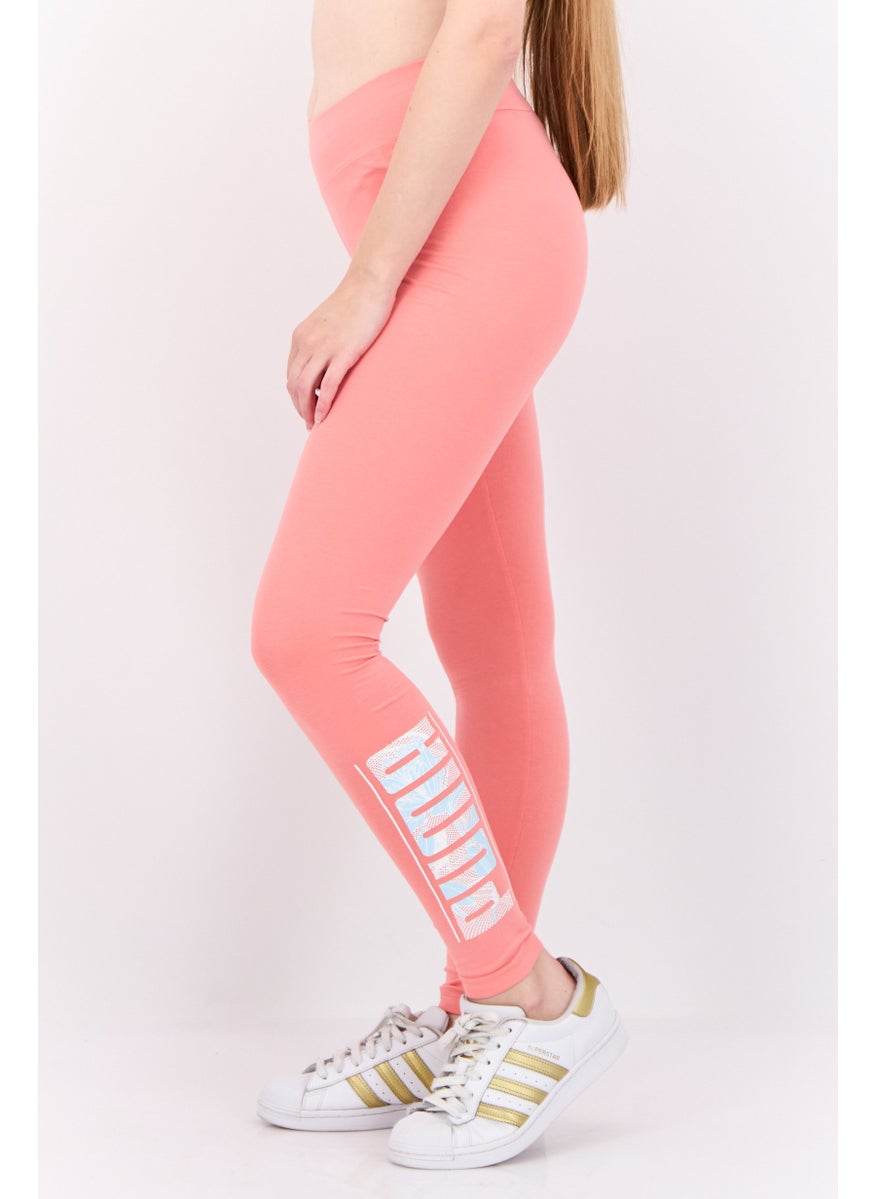 PUMA Women Tight Fit Brand Logo Training Leggings, Pink  - Image 2