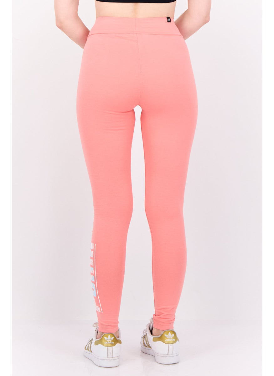 PUMA Women Tight Fit Brand Logo Training Leggings, Pink  - Image 3