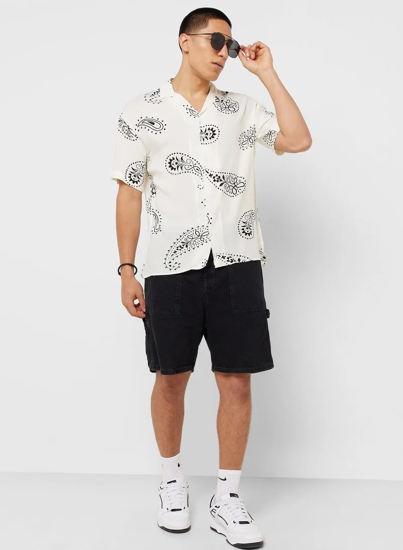 JACK & JONES Abstract Printed Regular Fit Shirt
