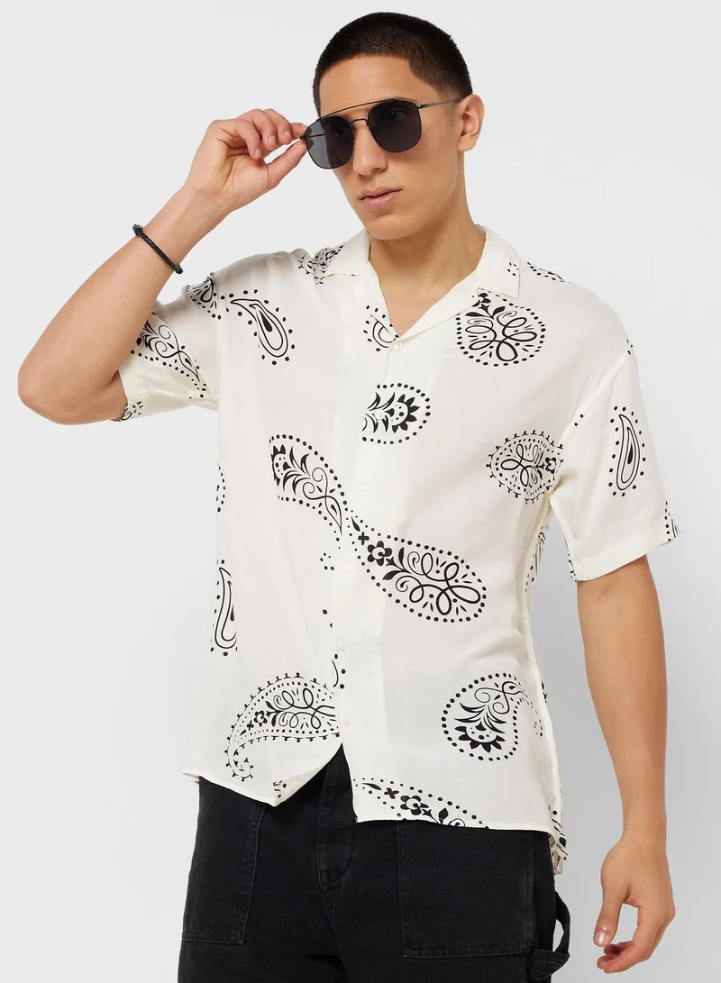 JACK & JONES Abstract Printed Regular Fit Shirt