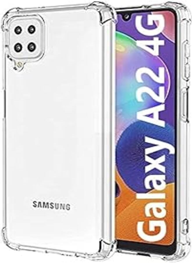 Muzz Muzz For Galaxy A22 4G Flexible Clear Liquid Silicone Gel Anti-Yellowing Back Cover with 4 Corners Protection Jelly Case SamsungGalaxy A22 4G 