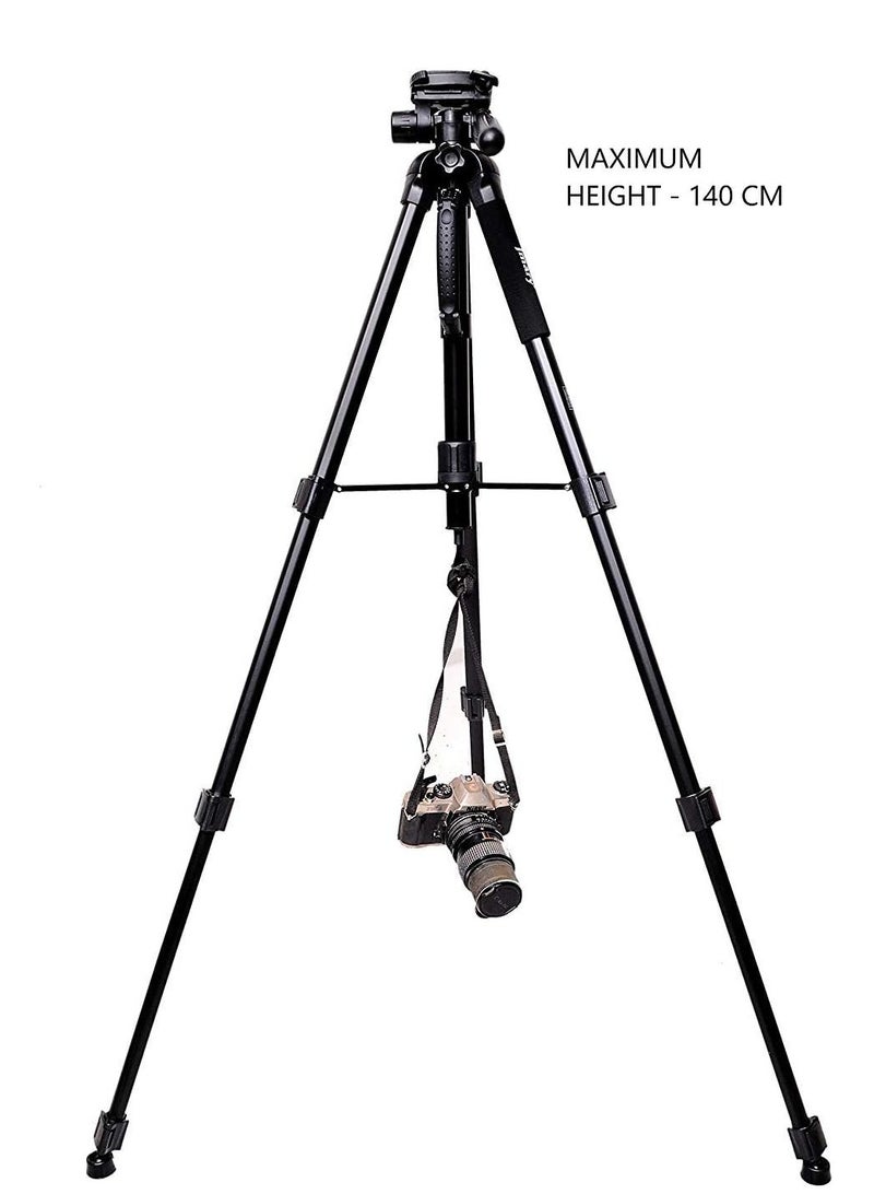 Jmary KP-2254 Professional Aluminum Tripod Monopod for All DSLR Cameras (Black) KP-2254  - Image 2
