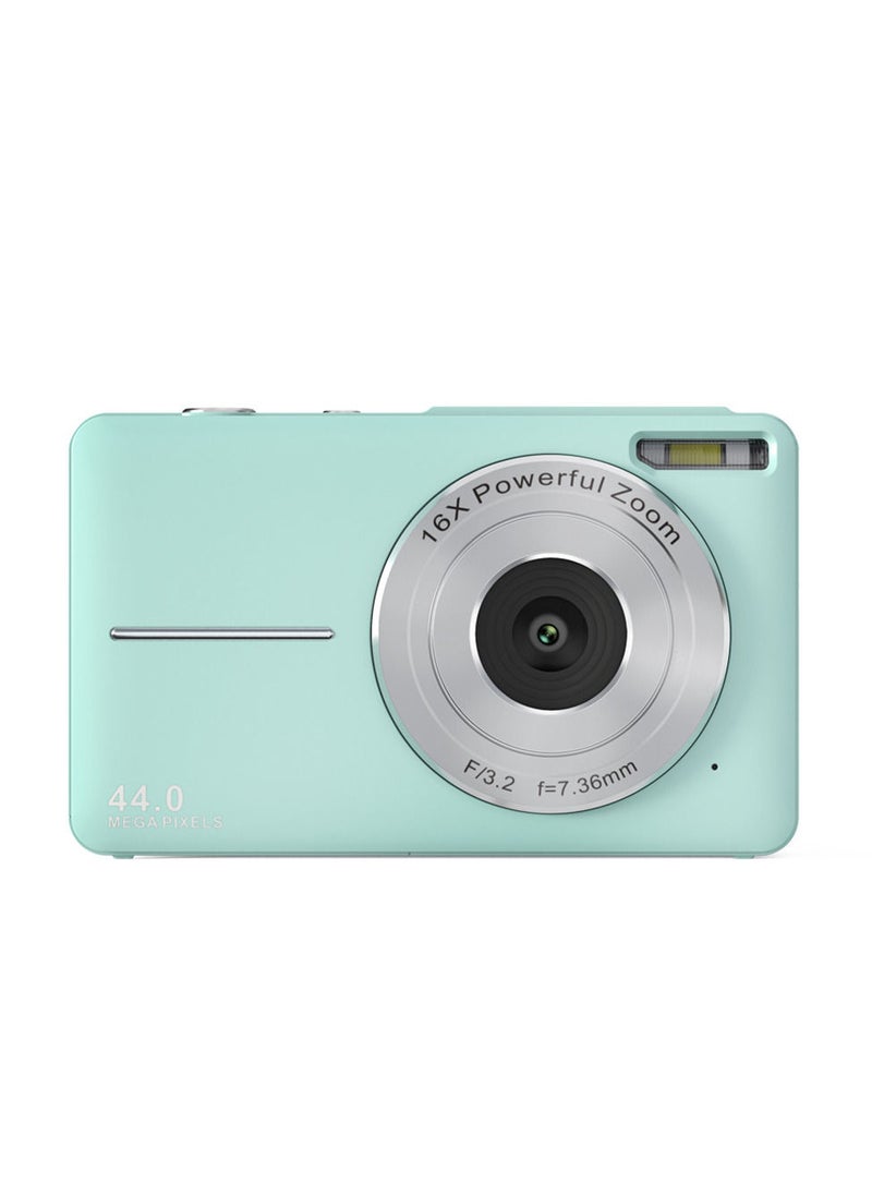 Portable 1080P Digital Camera Video Camcorder 44MP Auto Focus 2.5 IPS Screen 16X Digital Zoom Anti-shake Face Detect Smile Capture with 32GB Memory Card