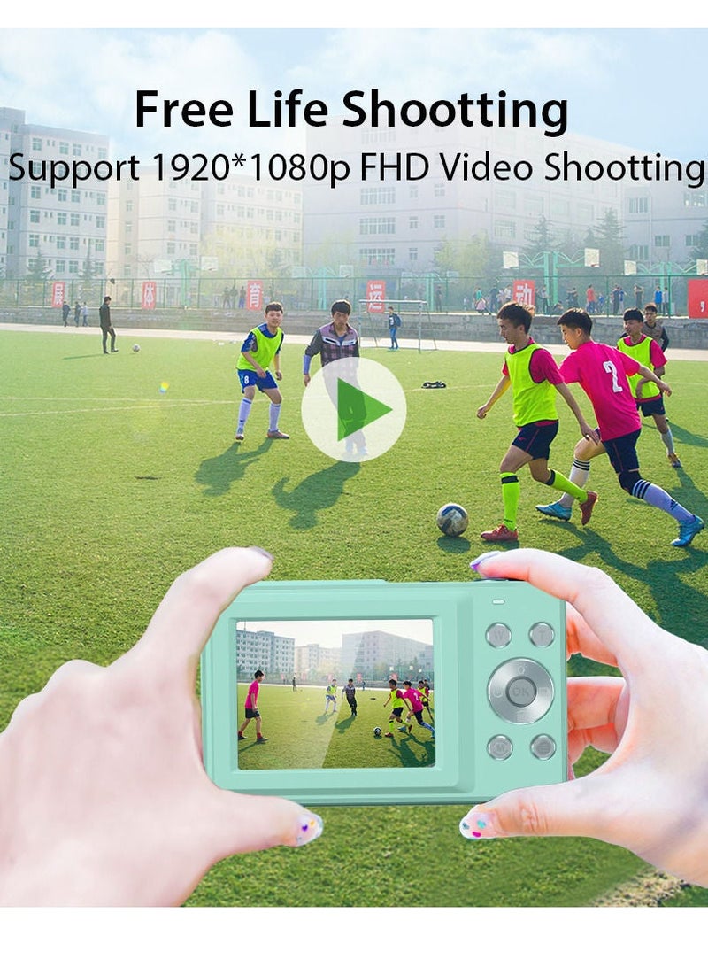 Portable 1080P Digital Camera Video Camcorder 44MP Auto Focus 2.5 IPS Screen 16X Digital Zoom Anti-shake Face Detect Smile Capture with 32GB Memory Card - Image 4