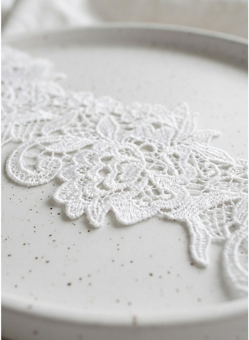 Premium Floral Guipure Lace Trim - 10.50cm Wide, 15 Yards - Elegant White Flower Design for Abayas, Dresses, and DIY Crafts - Image 3
