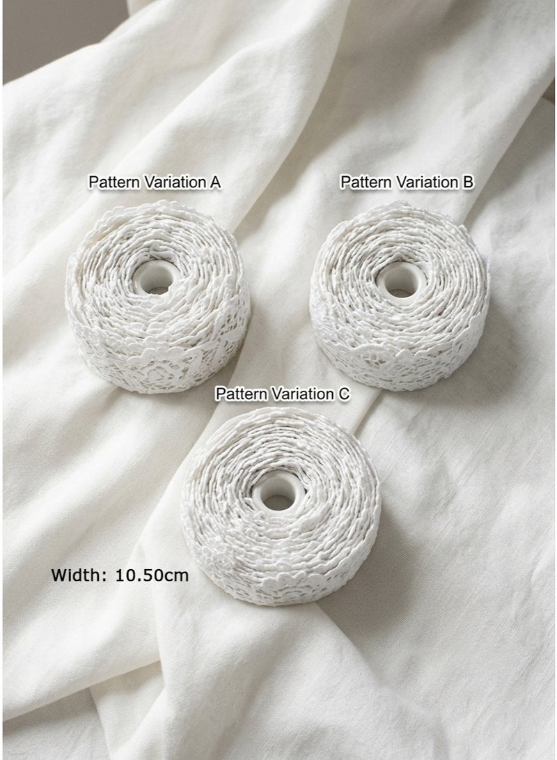Premium Floral Guipure Lace Trim - 10.50cm Wide, 15 Yards - Elegant White Flower Design for Abayas, Dresses, and DIY Crafts - Image 4