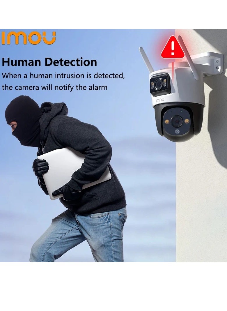 IMOU - Imou Dual Lens Outdoor WiFi Surveillance Camera, 6MP Resolution (3MP+3MP), Color Night Vision up to 30m, AI Person/Vehicle Detection, Automatic PT Tracking, Two-Way Audio, IP66 - Image 1