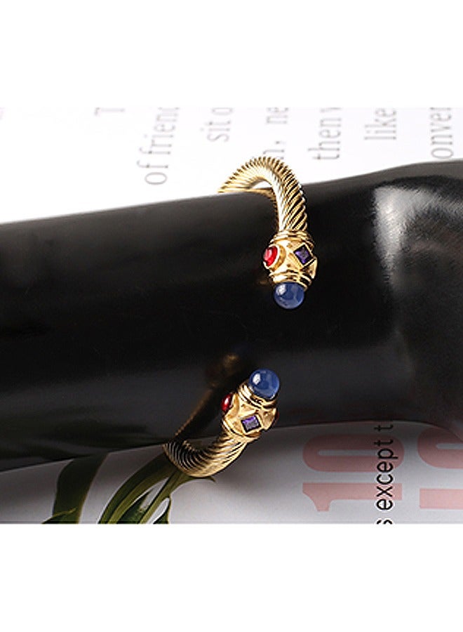 بيوند سوار بتصميم نمط ملتوي، مضاد للصدأ والبهتان، سوار مطلي بالذهب عيار 18 قيراط، سوار للنساء مجوهرات (ذهبي) - Image 5