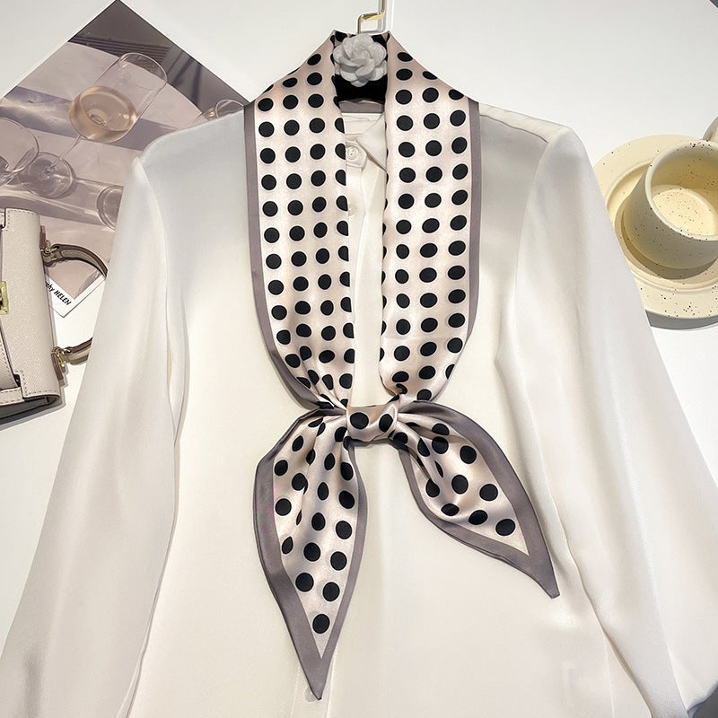 2023 Chic Diagonal Silk Scarf for Women 33# 