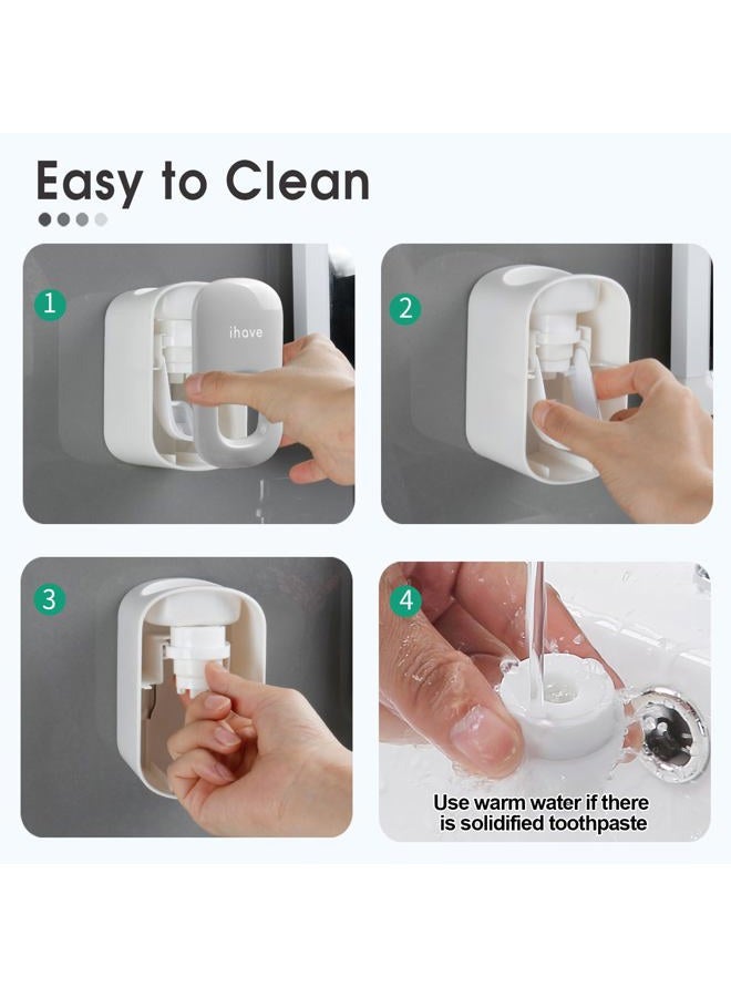 iHave Toothpaste Dispenser Wall Mount for Bathroom Automatic Toothpaste Squeezer (Gray) - Image 5