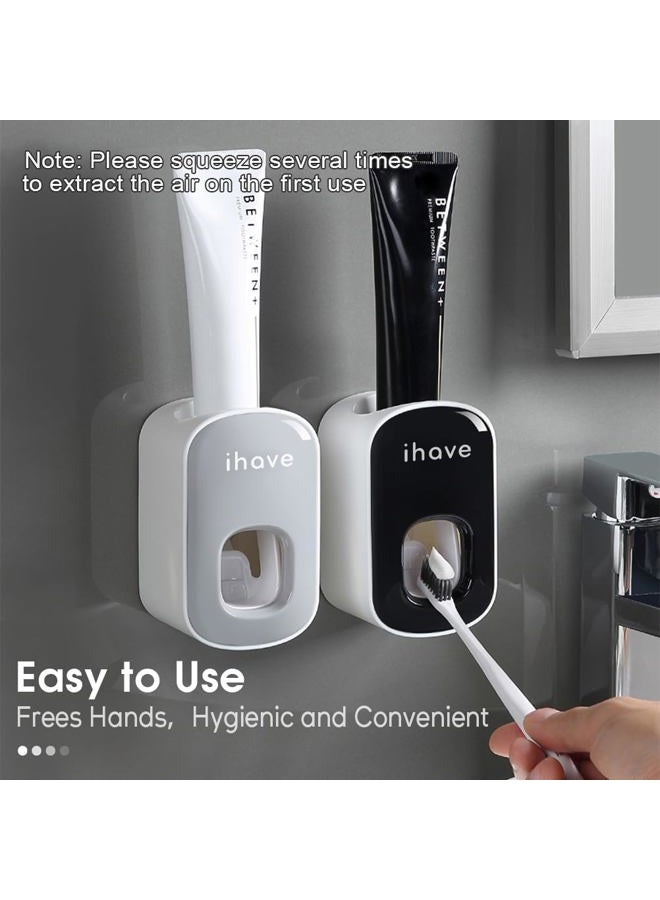 iHave Toothpaste Dispenser Wall Mount for Bathroom Automatic Toothpaste Squeezer (Gray) - Image 2