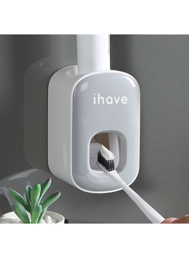 iHave Toothpaste Dispenser Wall Mount for Bathroom Automatic Toothpaste Squeezer (Gray) - Image 1